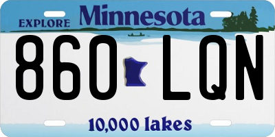 MN license plate 860LQN
