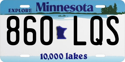 MN license plate 860LQS