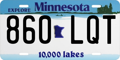 MN license plate 860LQT