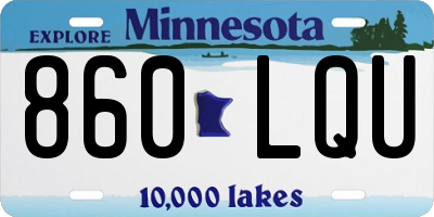MN license plate 860LQU
