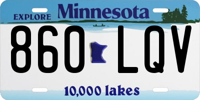 MN license plate 860LQV