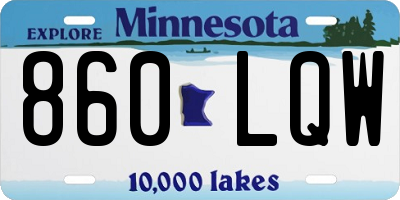 MN license plate 860LQW