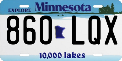 MN license plate 860LQX