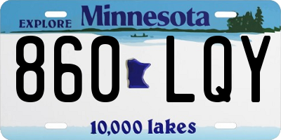 MN license plate 860LQY