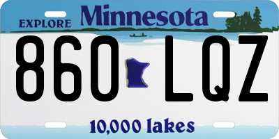MN license plate 860LQZ