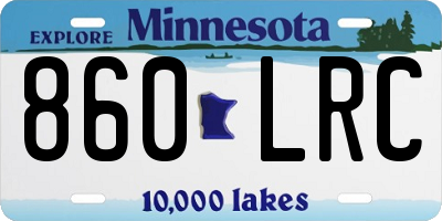 MN license plate 860LRC