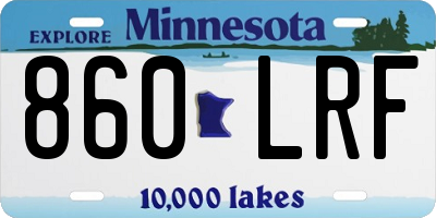 MN license plate 860LRF