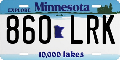 MN license plate 860LRK