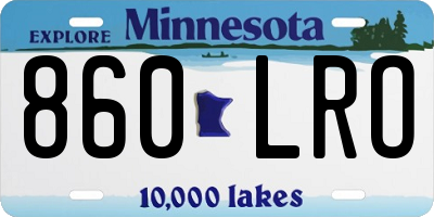 MN license plate 860LRO