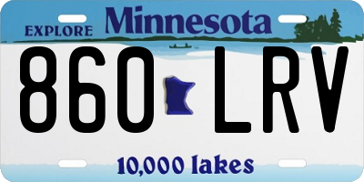 MN license plate 860LRV