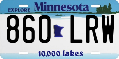MN license plate 860LRW