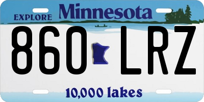 MN license plate 860LRZ