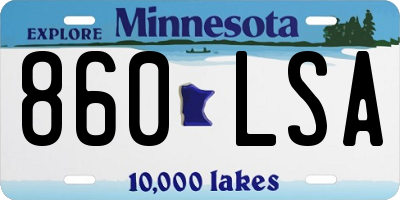 MN license plate 860LSA