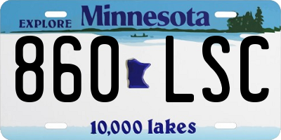 MN license plate 860LSC