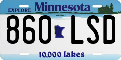 MN license plate 860LSD
