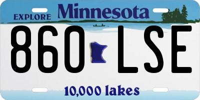 MN license plate 860LSE