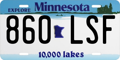 MN license plate 860LSF