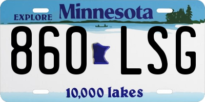 MN license plate 860LSG
