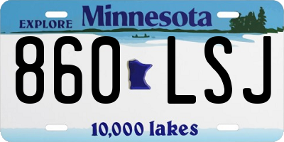 MN license plate 860LSJ