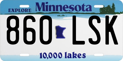 MN license plate 860LSK