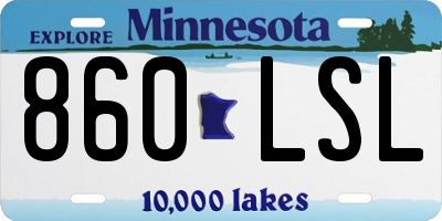 MN license plate 860LSL