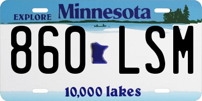 MN license plate 860LSM