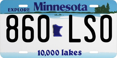 MN license plate 860LSO