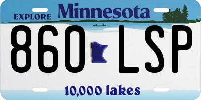 MN license plate 860LSP