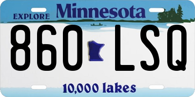 MN license plate 860LSQ