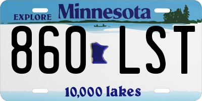 MN license plate 860LST