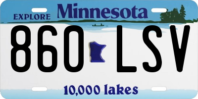 MN license plate 860LSV