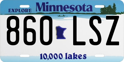 MN license plate 860LSZ