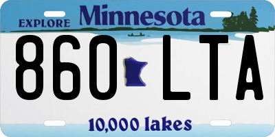 MN license plate 860LTA