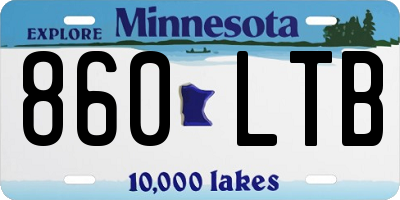 MN license plate 860LTB