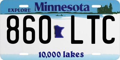 MN license plate 860LTC