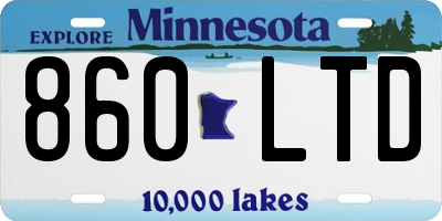 MN license plate 860LTD