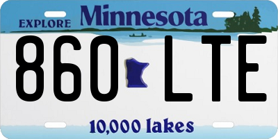 MN license plate 860LTE