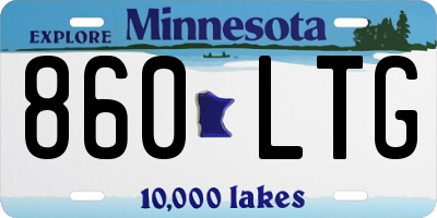 MN license plate 860LTG