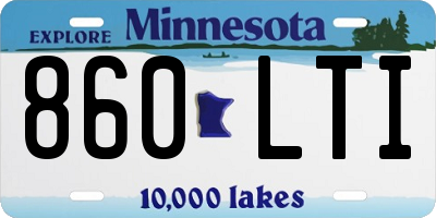 MN license plate 860LTI