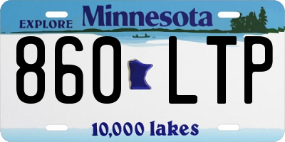 MN license plate 860LTP