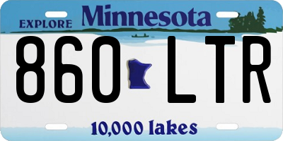MN license plate 860LTR