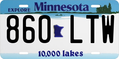 MN license plate 860LTW