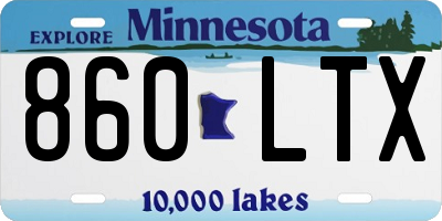 MN license plate 860LTX