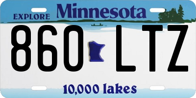 MN license plate 860LTZ