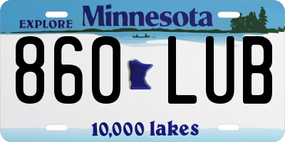 MN license plate 860LUB