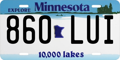 MN license plate 860LUI