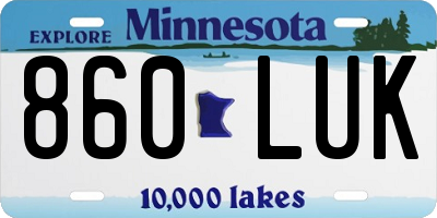 MN license plate 860LUK