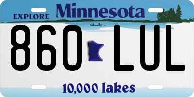 MN license plate 860LUL