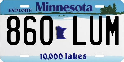 MN license plate 860LUM