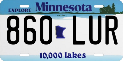 MN license plate 860LUR
